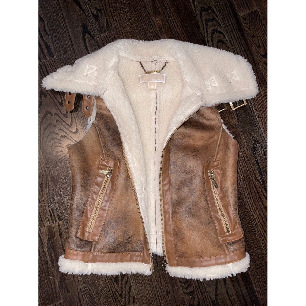 Michael Kors Sherpa leather vest